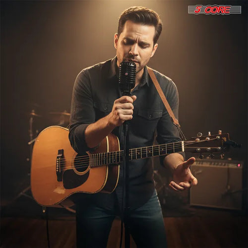 5Core Vintage Microphone Classic Dynamic Professional XLR Studio Retro Style Mic Black - RTRO MIC BLK